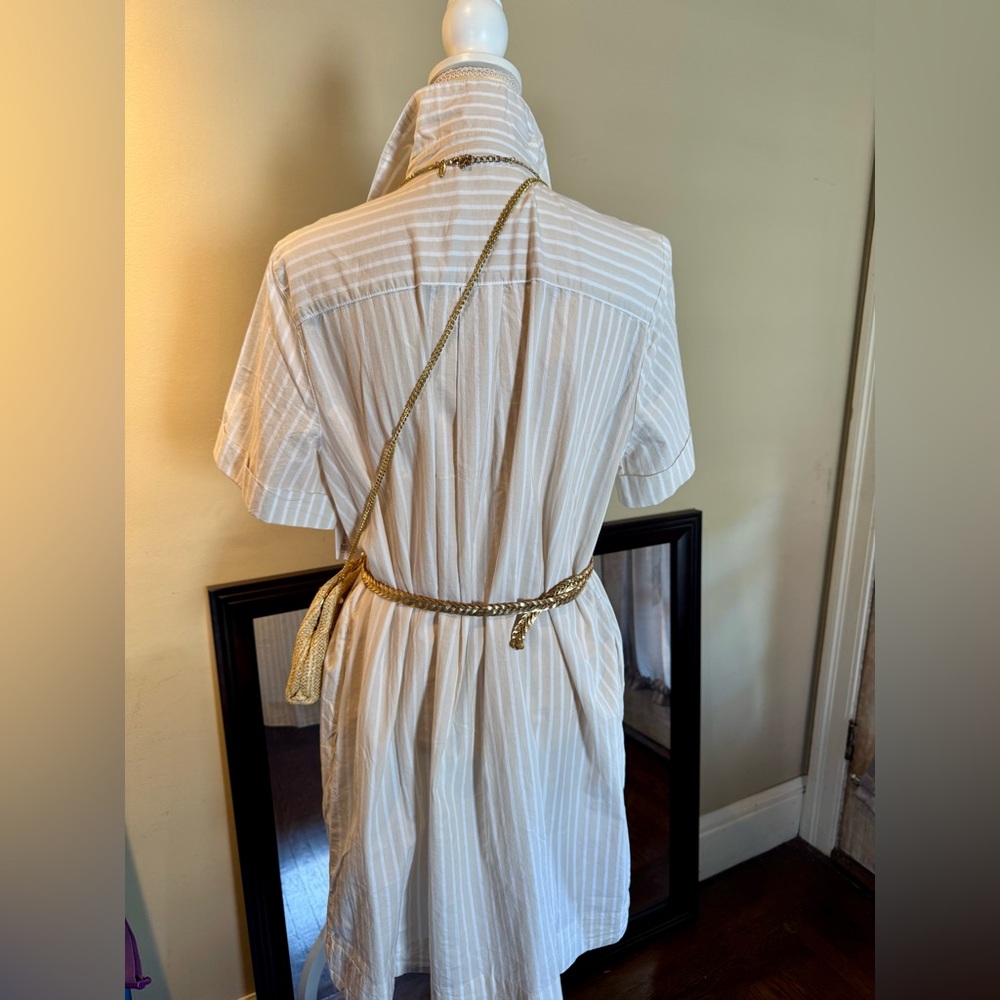 Striped White Shirt Dress - Picture 10 of 15